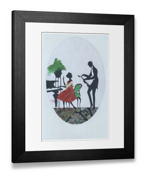 Framed Print : Silhouette - Postcard Design Framed Print : Silhouette - Postcard Design