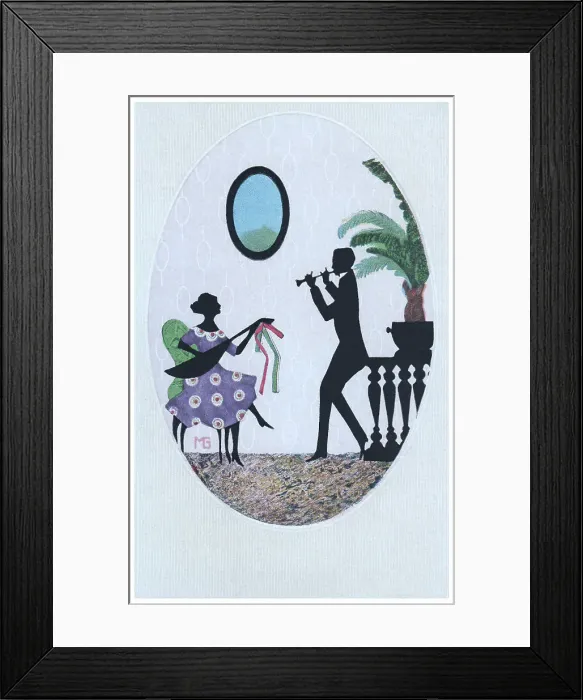 Framed Print : Silhouette - Postcard Design Framed Print : Silhouette - Postcard Design