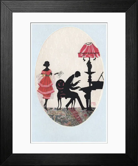 Framed Print : Silhouette - Postcard Design Framed Print : Silhouette - Postcard Design