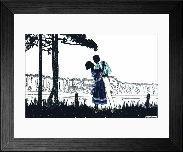 Framed Print : Silhouette - Postcard Design Framed Print : Silhouette - Postcard Design