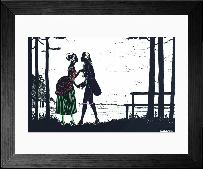 Framed Print : Silhouette - Postcard Design Framed Print : Silhouette - Postcard Design