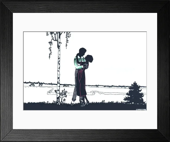 Framed Print : Silhouette - Postcard Design Framed Print : Silhouette - Postcard Design