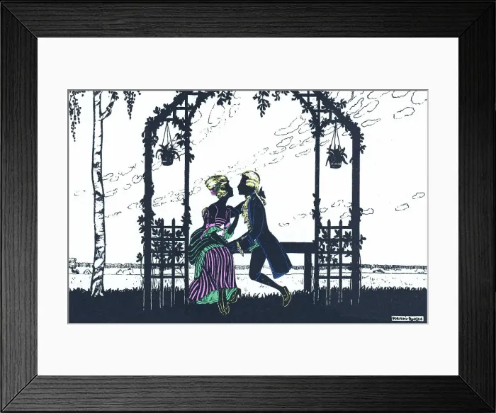 Framed Print : Silhouette - Postcard Design Framed Print : Silhouette - Postcard Design