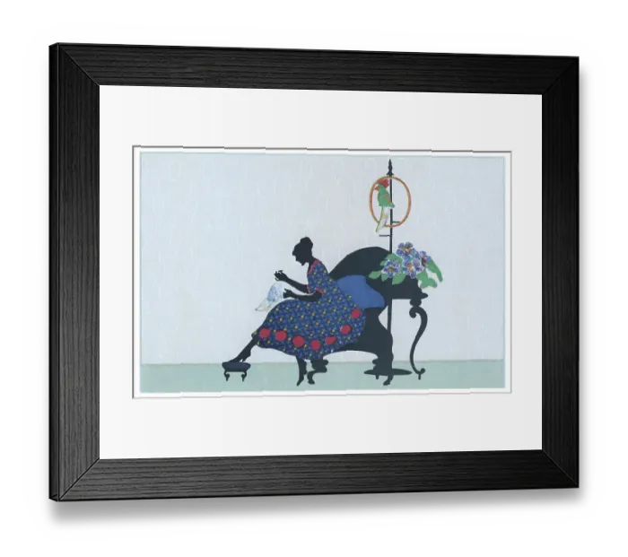 Framed Print : Silhouette - Postcard Design Framed Print : Silhouette - Postcard Design