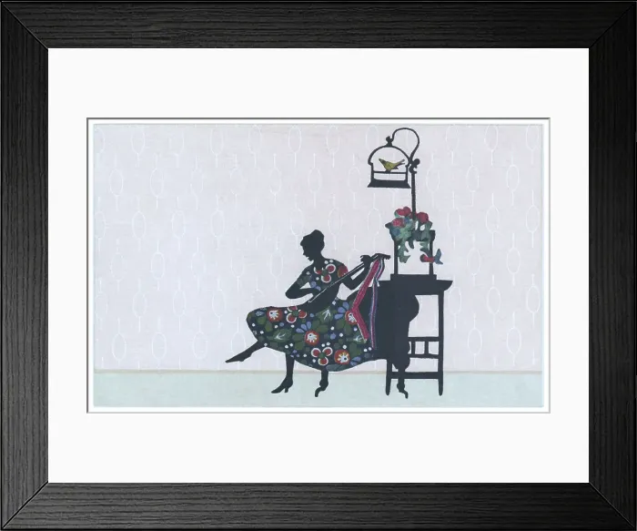 Framed Print : Silhouette - Postcard Design Framed Print : Silhouette - Postcard Design