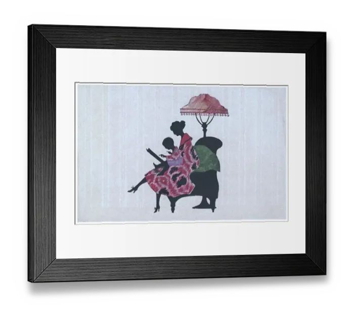 Framed Print : Silhouette - Postcard Design Framed Print : Silhouette - Postcard Design