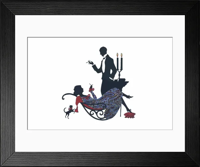 Framed Print : Silhouette - Postcard Design Framed Print : Silhouette - Postcard Design