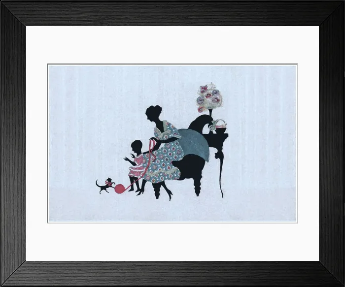 Framed Print : Silhouette - Postcard Design Framed Print : Silhouette - Postcard Design