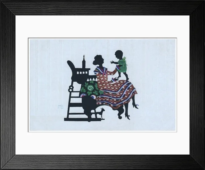 Framed Print : Silhouette - Postcard Design Framed Print : Silhouette - Postcard Design