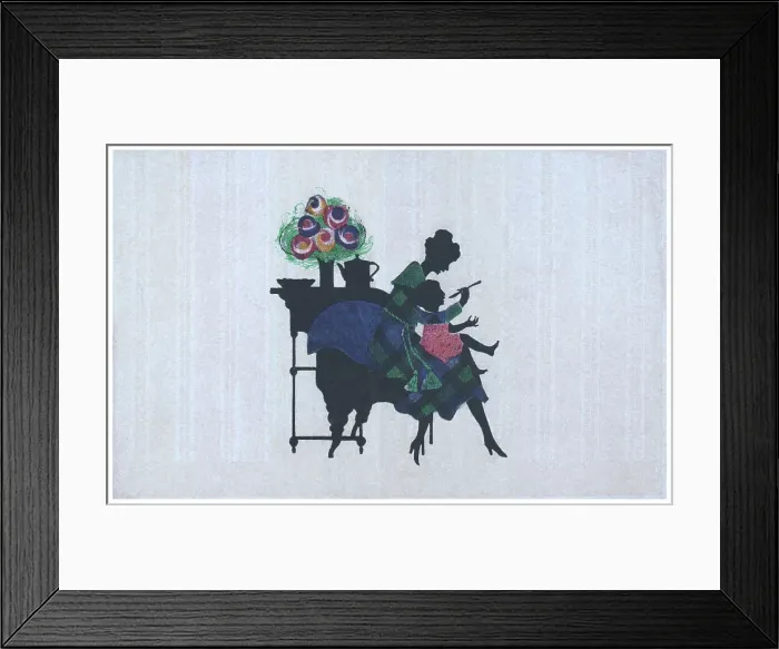 Framed Print : Silhouette - Postcard Design Framed Print : Silhouette - Postcard Design