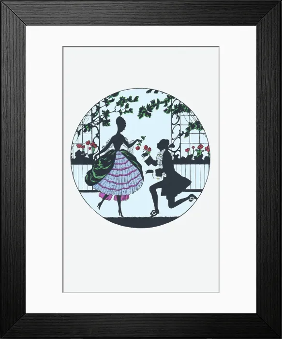 Framed Print : Silhouette - Postcard Design Framed Print : Silhouette - Postcard Design