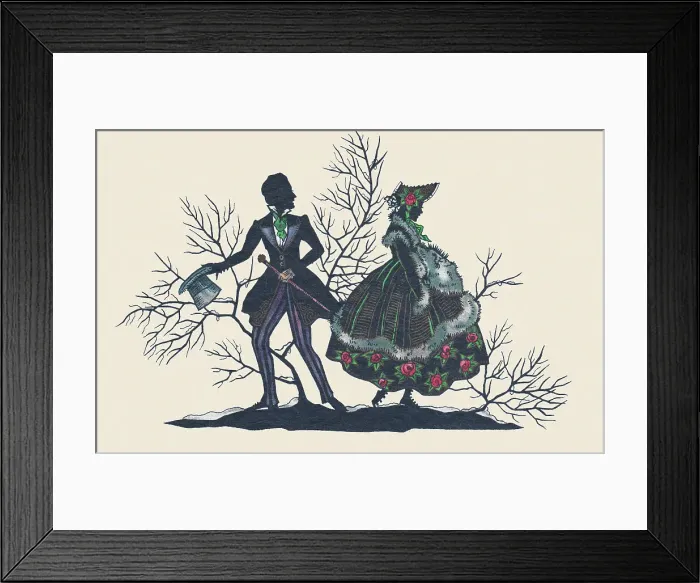 Framed Print : Silhouette - Postcard Design