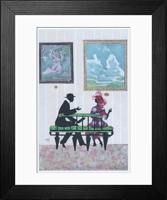 Framed Print : Silhouette - Postcard Design Framed Print : Silhouette - Postcard Design