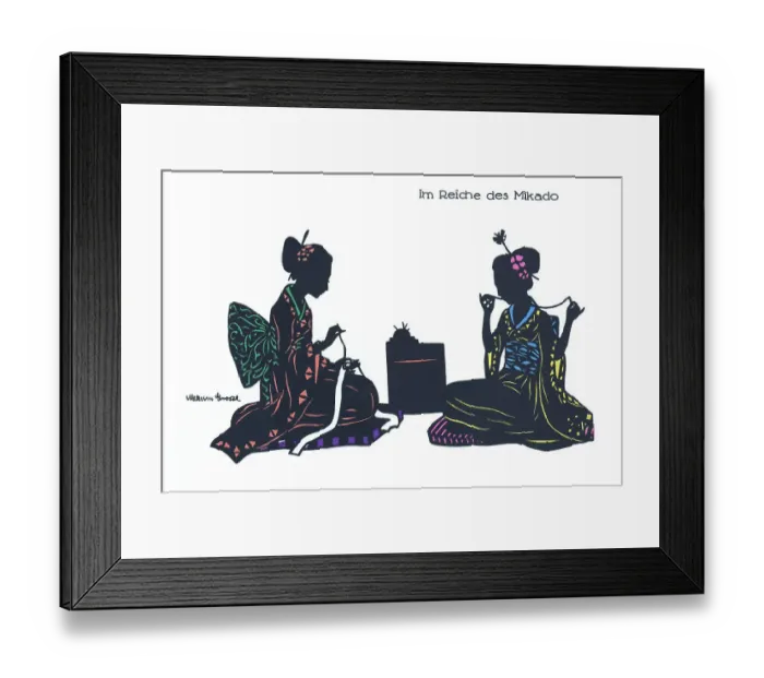 Framed Print : Silhouette - Postcard Design Framed Print : Silhouette - Postcard Design