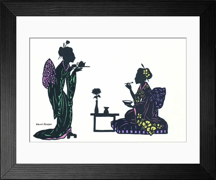 Framed Print : Silhouette - Postcard Design Framed Print : Silhouette - Postcard Design