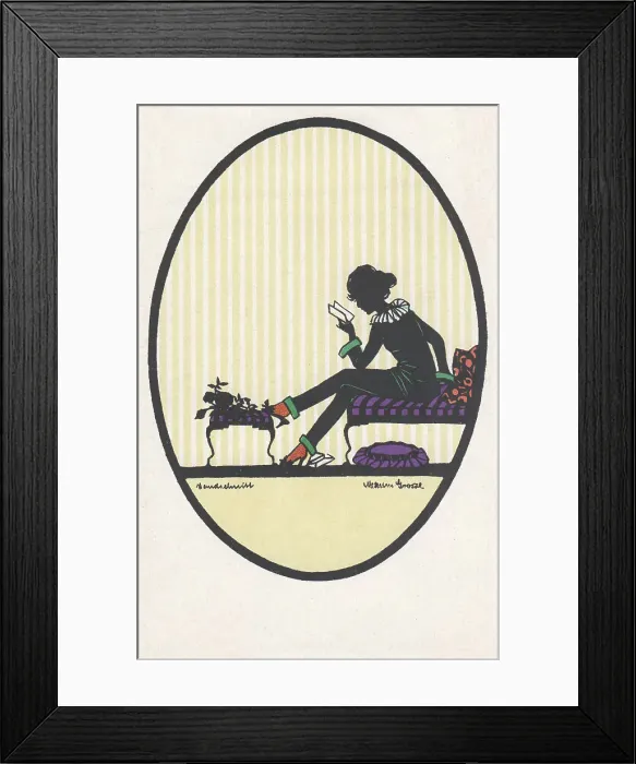 Framed Print : Silhouette - Postcard Design Framed Print : Silhouette - Postcard Design