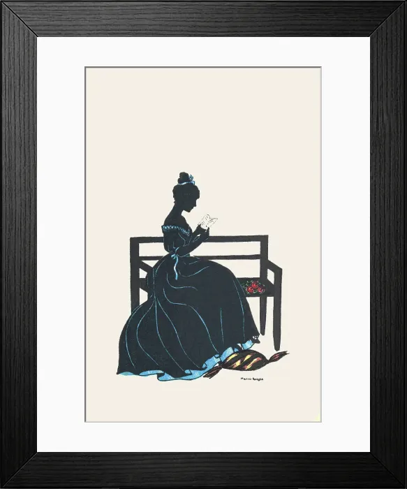 Framed Print : Silhouette - Postcard Design Framed Print : Silhouette - Postcard Design