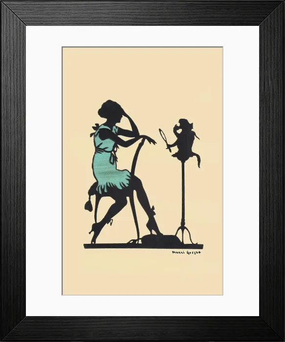 Framed Print : Silhouette - Postcard Design Framed Print : Silhouette - Postcard Design