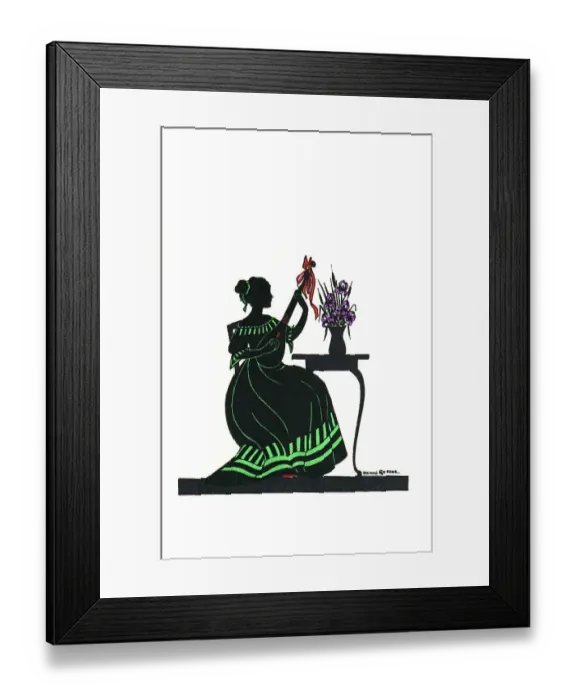 Framed Print : Silhouette - Postcard Design Framed Print : Silhouette - Postcard Design