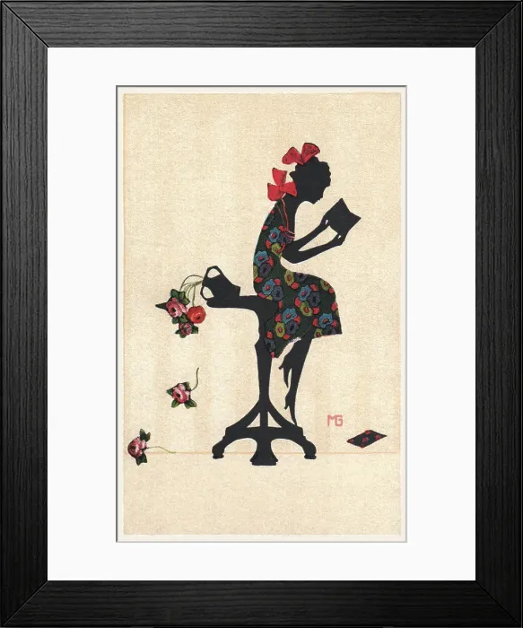 Framed Print : Silhouette - Postcard Design Framed Print : Silhouette - Postcard Design