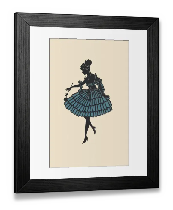 Framed Print : Silhouette - Postcard Design Framed Print : Silhouette - Postcard Design