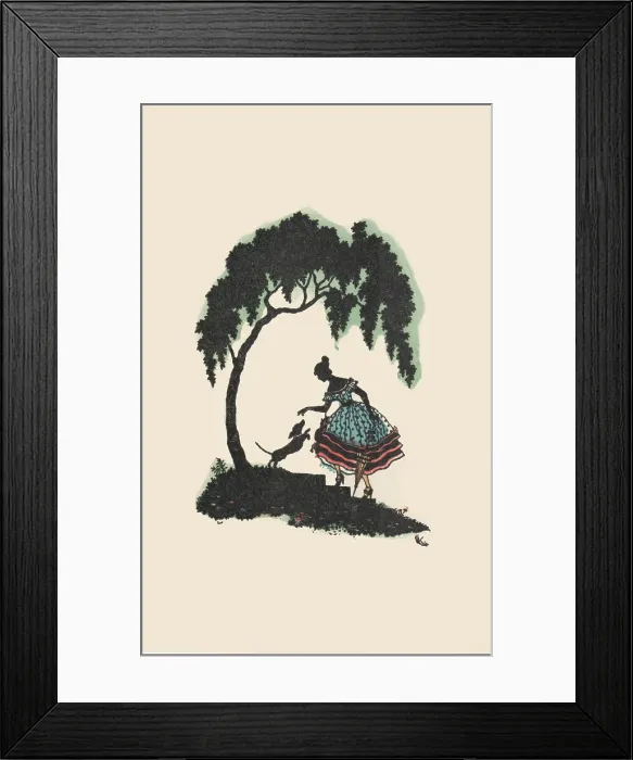 Framed Print : Silhouette - Postcard Design Framed Print : Silhouette - Postcard Design