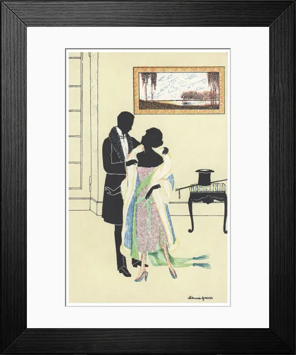 Framed Print : Silhouette - Postcard Design Framed Print : Silhouette - Postcard Design