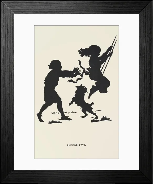 Framed Print : Silhouette - Postcard Design Framed Print : Silhouette - Postcard Design