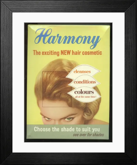 Framed Print : Harmony the exciting NEW hair cosmetic, 1957 Framed Print : Harmony the exciting NEW hair cosmetic, 1957