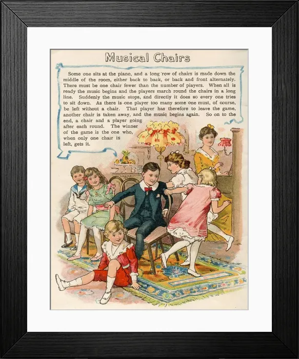 Framed Print : Children's Game Musical Chairs Framed Print : Children's Game Musical Chairs