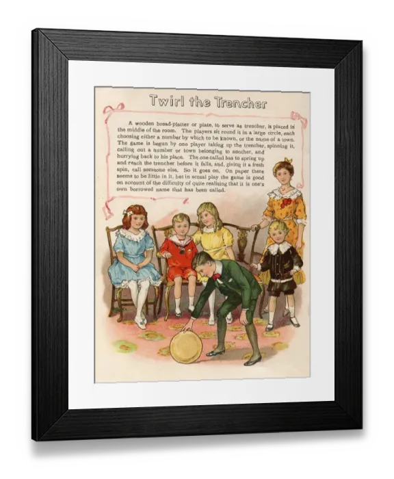 Framed Print : Children's Game Twirl the Trencher or Spin the Plate Framed Print : Children's Game Twirl the Trencher or Spin the Plate