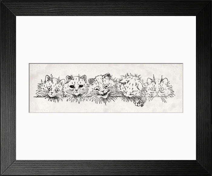 Framed Print : The Lecture, Louis Wain Cats Framed Print : The Lecture, Louis Wain Cats