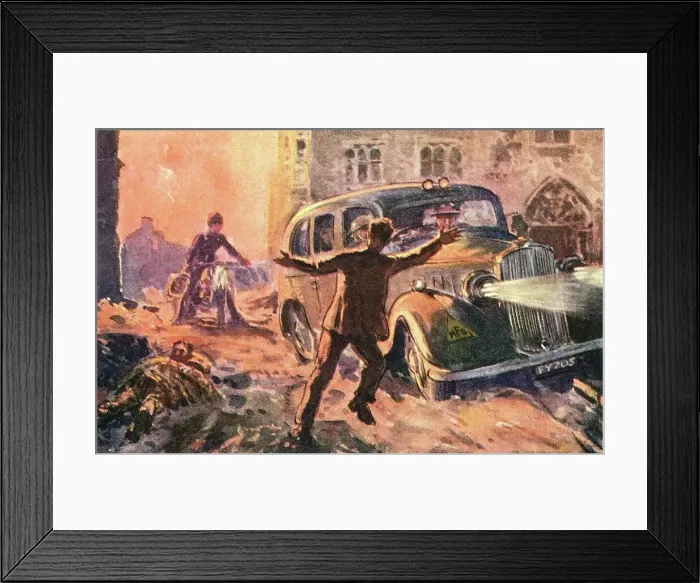 Framed Print : Badly hurt man here after WWII air raid Framed Print : Badly hurt man here after WWII air raid