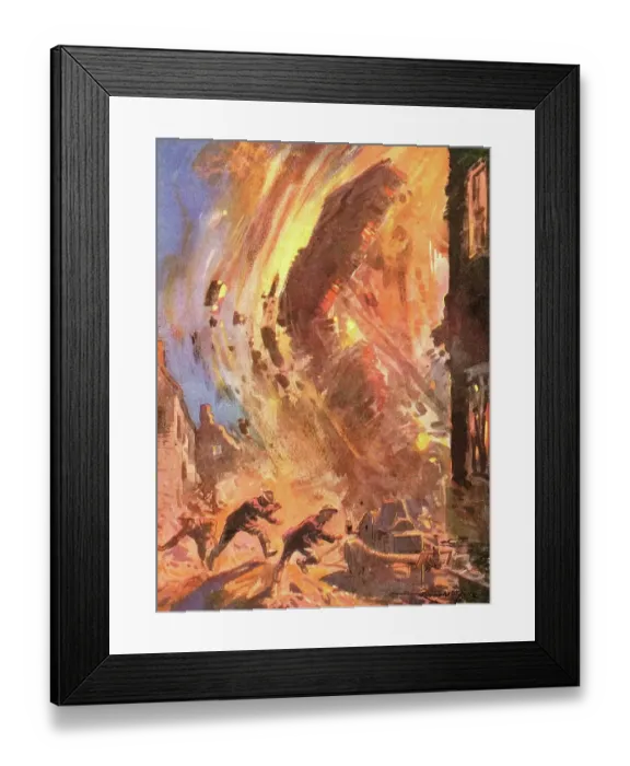 Framed Print : National Fire Service Firemen running during WWII air raid Framed Print : National Fire Service Firemen running during WWII air raid