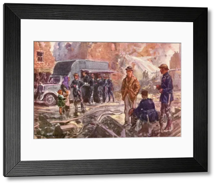 Framed Print : National Fire Service Mobile Canteen after WWII air raid Framed Print : National Fire Service Mobile Canteen after WWII air raid