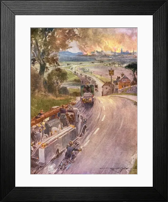 Framed Print : National Fire Service reinforcements on the way during WWII Framed Print : National Fire Service reinforcements on the way during WWII