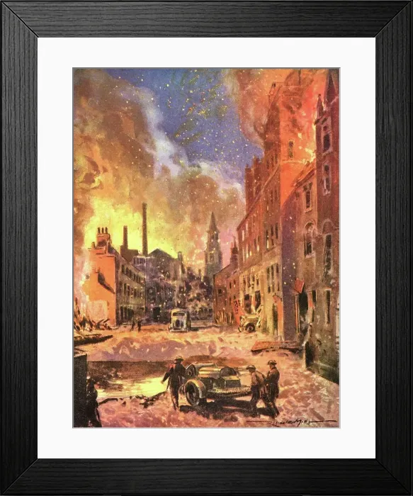 Framed Print : Theres a vast crater across road following WWII air raid Framed Print : Theres a vast crater across road following WWII air raid