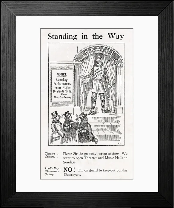 Framed Print : St George blocking Theatre Owners from Sunday opening Framed Print : St George blocking Theatre Owners from Sunday opening