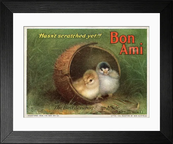 Framed Print : Bon Ami Scouring Soap, Chicks hasn't scratched yet Framed Print : Bon Ami Scouring Soap, Chicks hasn't scratched yet