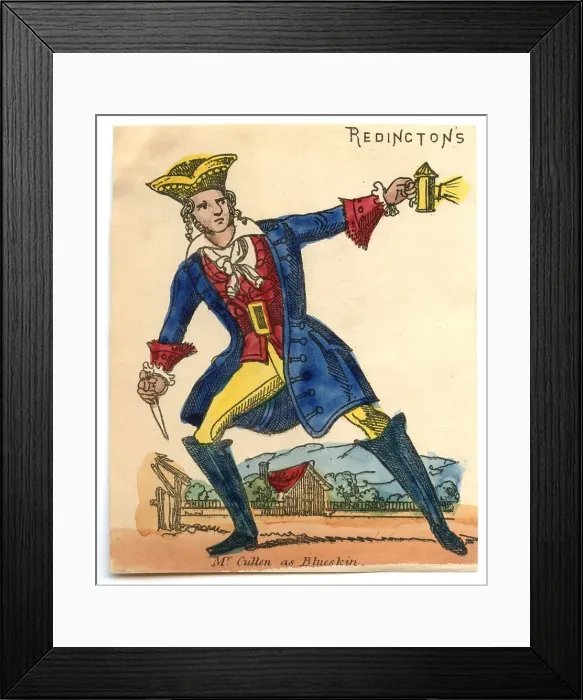 Framed Print : Mr Cullen as Blueskin - Reddingtons Toy Theatre figure Framed Print : Mr Cullen as Blueskin - Reddingtons Toy Theatre figure