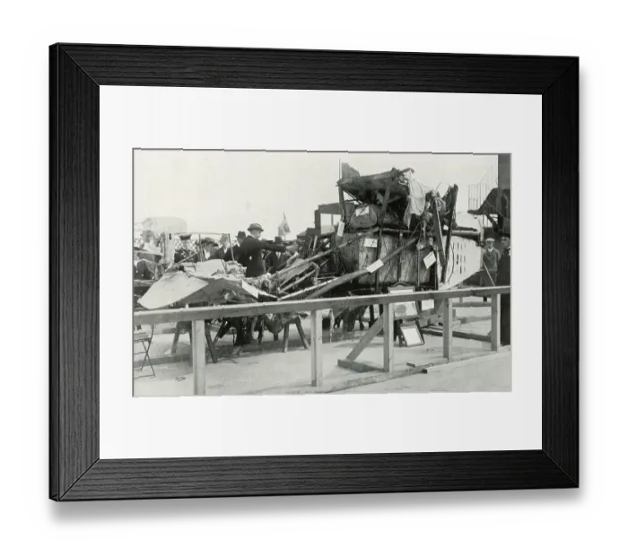 Framed Print : Wreckage of Hawker's Transatlantic Airplane Framed Print : Wreckage of Hawker's Transatlantic Airplane