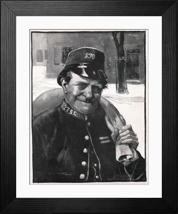 Framed Print : The Christmas Postman - The British Workman Annual for 1903