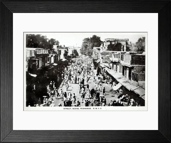 Framed Print : Pakistan - Peshawar - Street Scene with shops Framed Print : Pakistan - Peshawar - Street Scene with shops