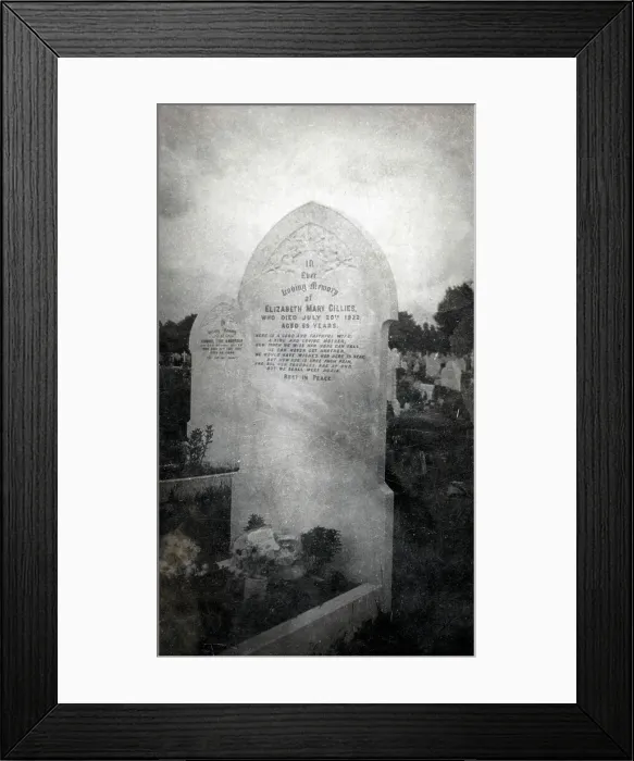 Framed Print : Gravestone of Elizabeth Mary Gillies Framed Print : Gravestone of Elizabeth Mary Gillies