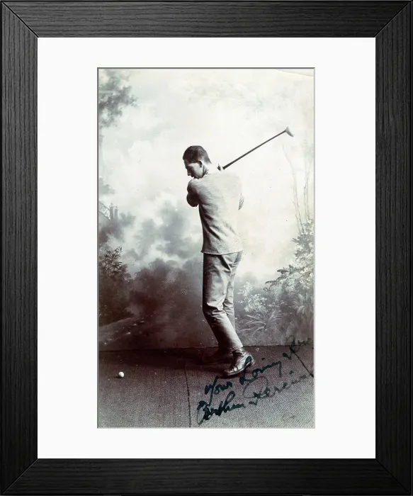 Framed Print : A Young man playing a golf shot - studio photograph Framed Print : A Young man playing a golf shot - studio photograph