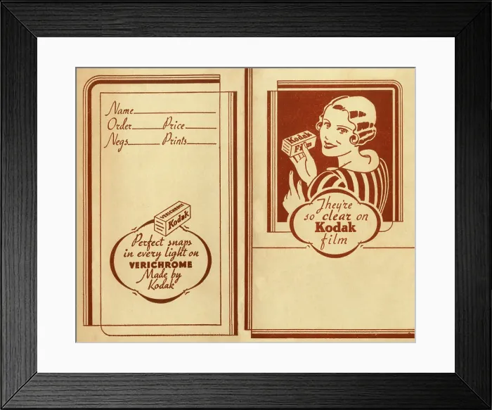 Framed Print : KODAK Verichrome - Print and negative wallet