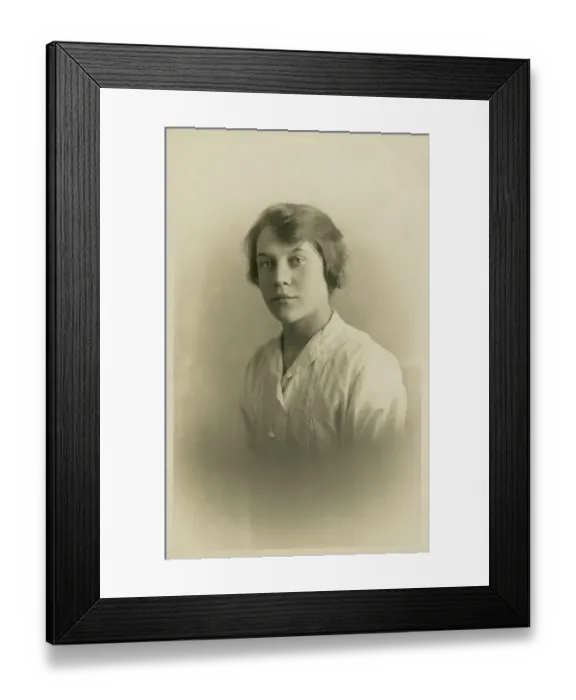 Framed Print : Teenage girl - head and shoulders studio portrat photograph