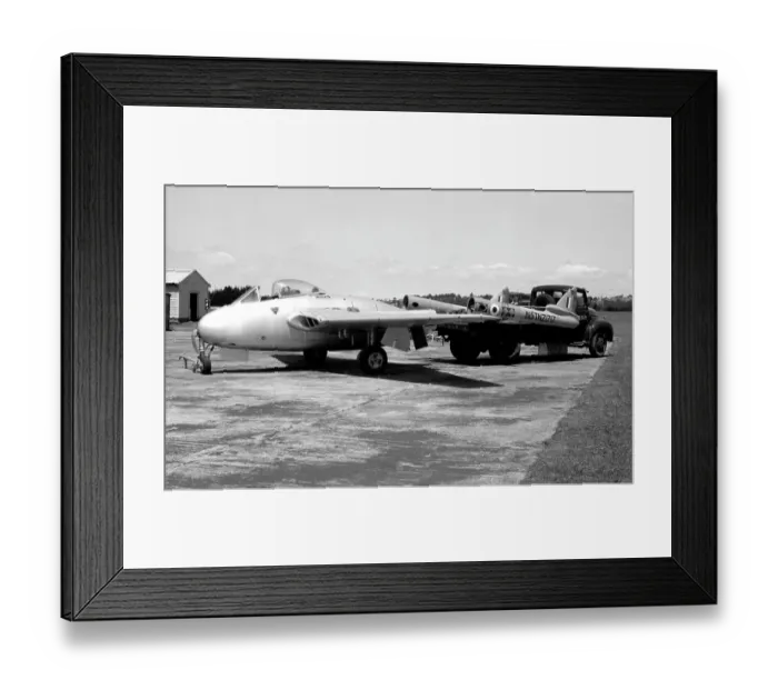 Framed Print : de Havilland Vampire FB.25 INST-NZ1717 Framed Print : de Havilland Vampire FB.25 INST-NZ1717