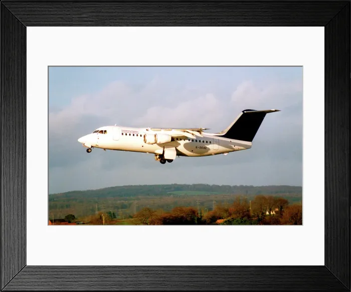 Framed Print : BAe 146-200A G-DEBE Framed Print : BAe 146-200A G-DEBE