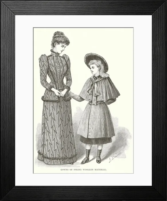 Framed Print : Late Victorian Fashion Framed Print : Late Victorian Fashion